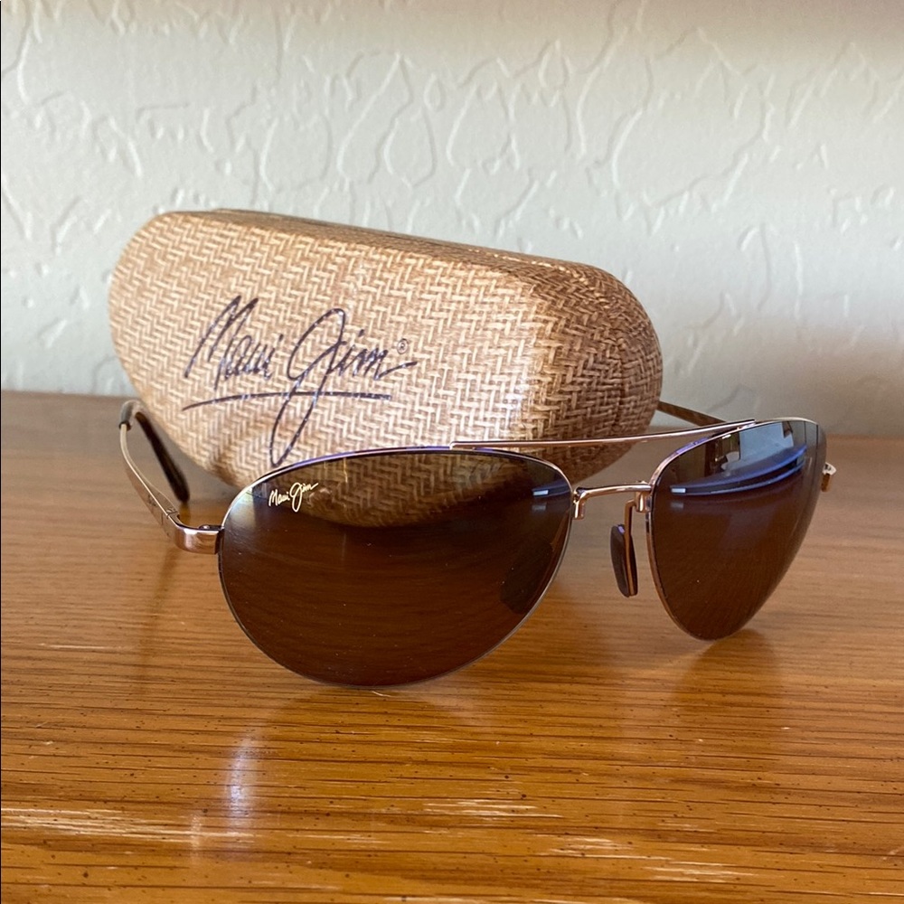 Maui Jim Brown Aviator Sunglasses